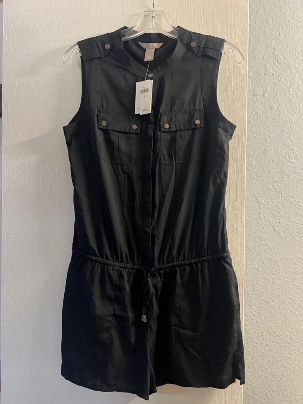 Banana Republic Black Sleeveless Utility Romper